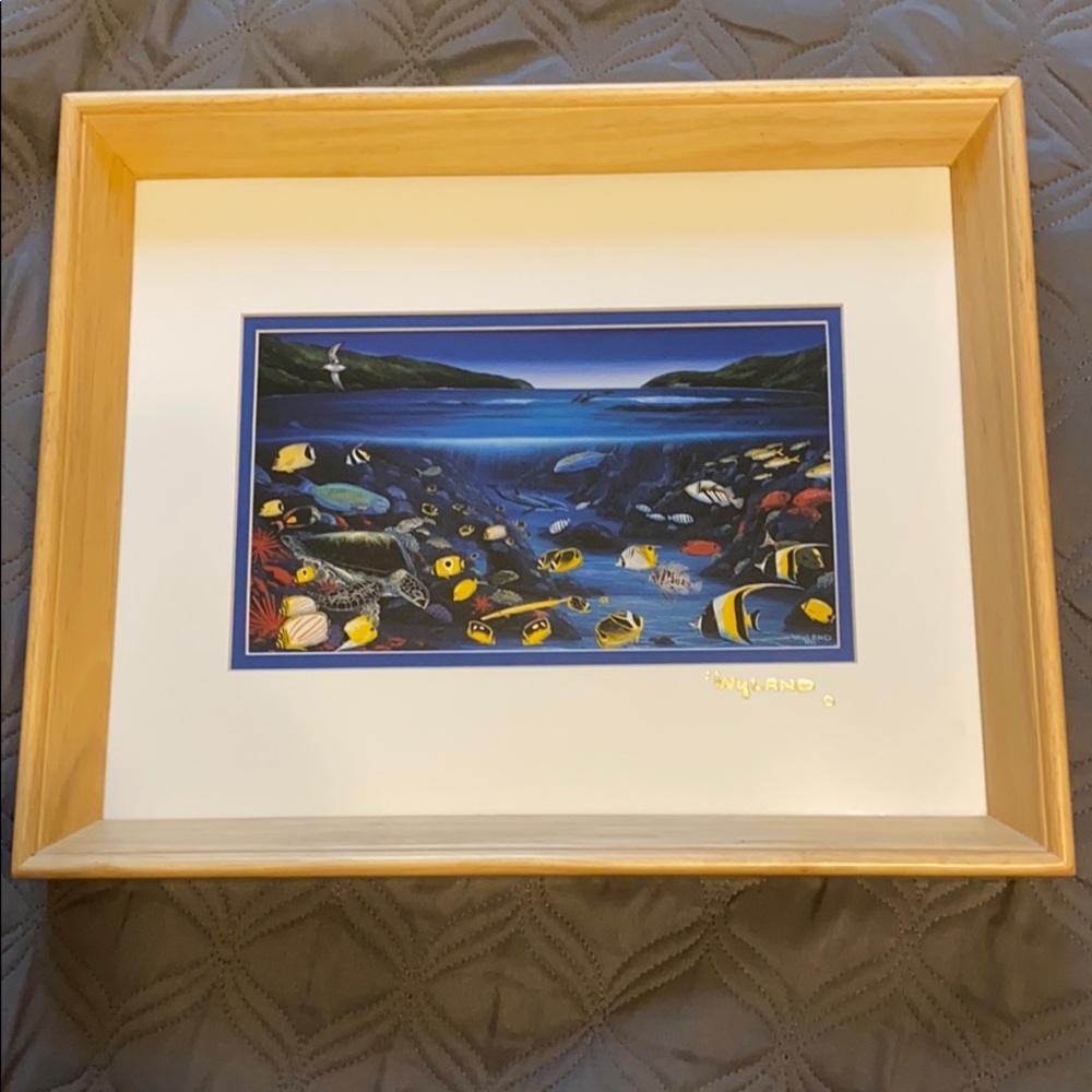 Wyland ocean print and frame
